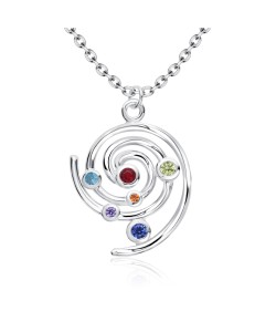 Cute Solar System Shaped Silver Necklace SPE-5238